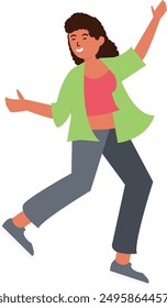 People Dancing Character Isolated on White Background. Flat Vector Illustration