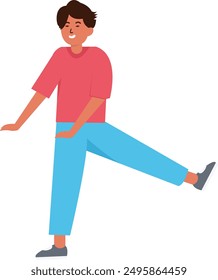 Personas Personaje de baile aislado sobre fondo blanco. Ilustración vectorial plana
