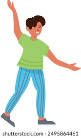 People Dancing Character Isolated on White Background. Flat Vector Illustration