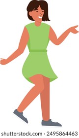 People Dancing Character Isolated on White Background. Flat Vector Illustration