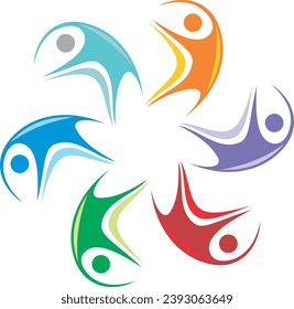 personas bailando en elementos de diseño de círculo