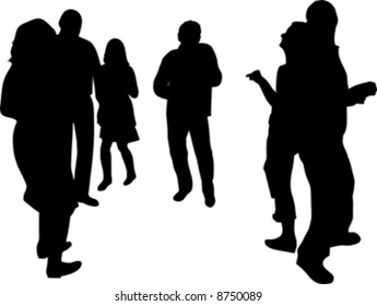 people dancing in disco silhouette