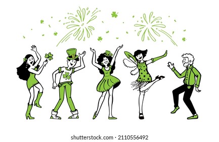 People dancing and having fun at the green festival St Patricks day