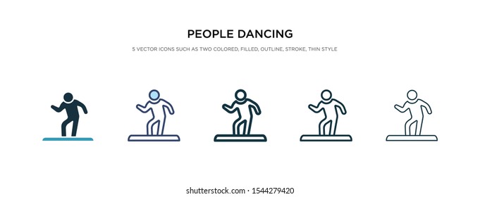 people dancing icon in different style vector illustration. two colored and black people dancing vector icons designed in filled, outline, line and stroke style can be used for web, mobile, ui