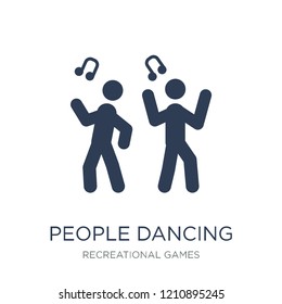 People Dancing icon icon. Trendy flat vector People Dancing icon on white background from Recreational games collection, vector illustration can be use for web and mobile, eps10