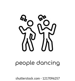 People Dancing icon icon. Trendy modern flat linear vector People Dancing icon on white background from thin line Recreational games collection, editable outline stroke vector illustration