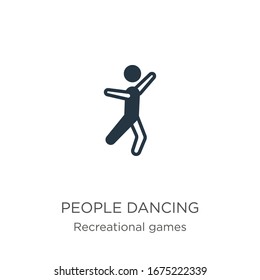 People dancing icon vector. Trendy flat people dancing icon from recreational games collection isolated on white background. Vector illustration can be used for web and mobile graphic design, logo, 