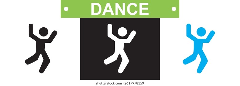 People dancing icon. Vector for websites, mobile interfaces, presentations, banner, visual branding etc. Vector illustration. isolated on white and black background. EPS 10