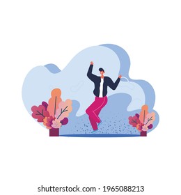 people are dancing illustration vector template