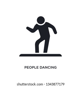 people dancing isolated icon. simple element illustration from recreational games concept icons. people dancing editable logo sign symbol design on white background. can be use for web and mobile