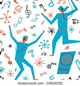 people dancing to the music vector seamless background