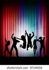 People dancing on abstract background