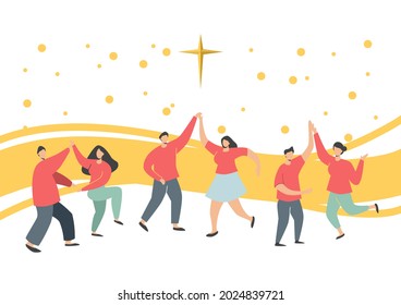 people dancing in praise of god Religious concept, modern vector concept, can be used for design and media.