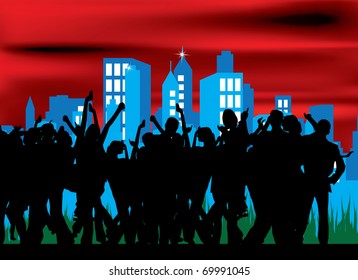 People dancing at the street