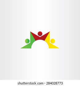 people dancing teamwork icon design