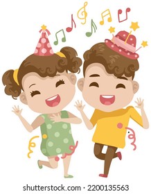 people dancing at the time of celebration vector illustration