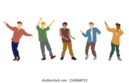 People are dancing with various movements choreography with fun, Boy group