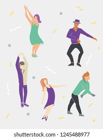 people dancing vector illustration