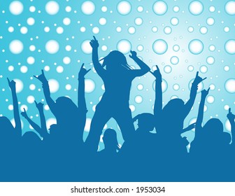 People dancing at a winter party