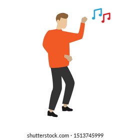 People dancing.Flat cartoon character isolated on white background
