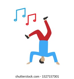 People dancing.Flat cartoon character isolated on white background