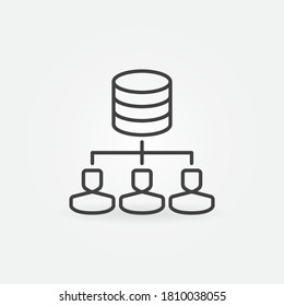 People Data Mining vector thin line concept icon or design element