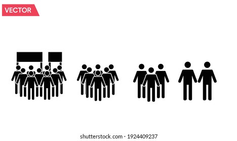 Conjunto de iconos de personas o demostración. Vector ilustra de manera aislada a las personas juntas. Multitud