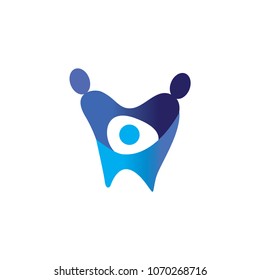 people dental health logo vector template