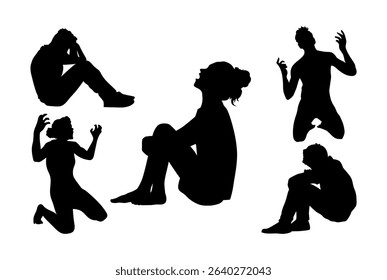 People Are Depressed Or Frustrated Silhouettes