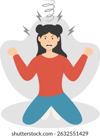 People Depressed Illustration on White Background. Vector Cartoon Character