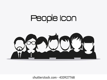 People design. Avatar icon. White background, vector graphic