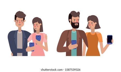 People design, Digital technology communication social media internet web and wireless theme Vector illustration