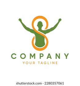 People design with infinity symbol, on white background, vector design, eps 10
