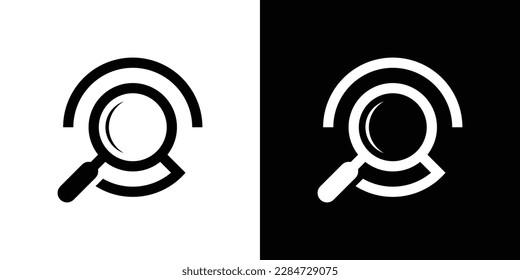 people design and magnifying glass logo abstract icon vector illustration