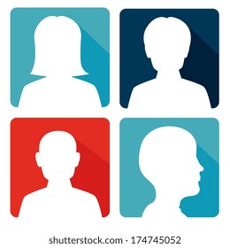 People Profile Silhouettes Stock Vector (Royalty Free) 122382757