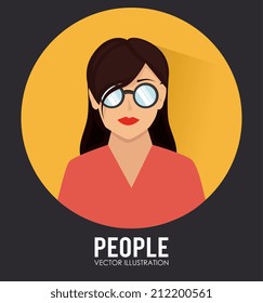 People  design over black background, vector illustration