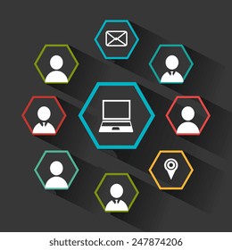 People design over black background, vector illustration.