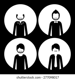 People design over black background, vector illustration
