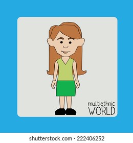 People design over blue background, vector illustration