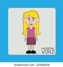 People design over blue background, vector illustration