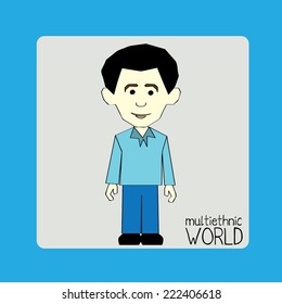 People design over blue background, vector illustration