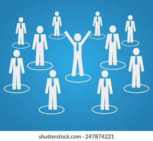 People design over blue background, vector illustration.