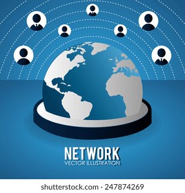 People design over blue background, vector illustration.