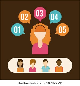 People design over brown background, vector illustration