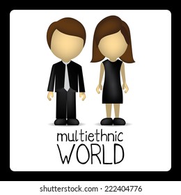 People design over brown background, vector illustration