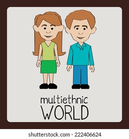 People design over brown background, vector illustration