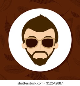 People  design over brown background, vector illustration 