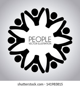 people design over gray background vector illustration