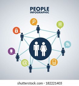 People design over gray background, vector illustration