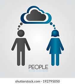 People design over gray background, vector illustration